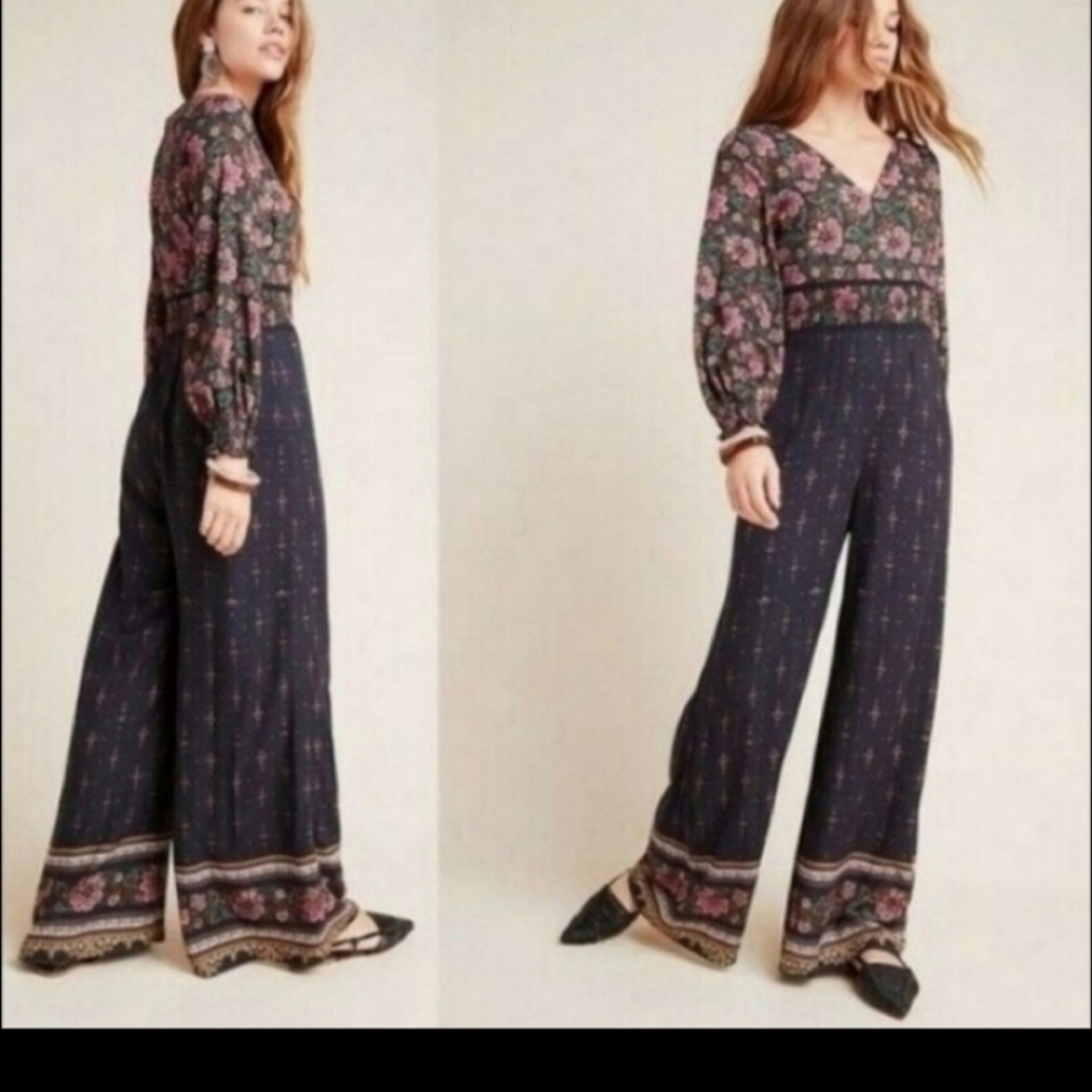 Farm Rio Gullian wide leg jumpsuit size medium.worn once in my trip to Italy.